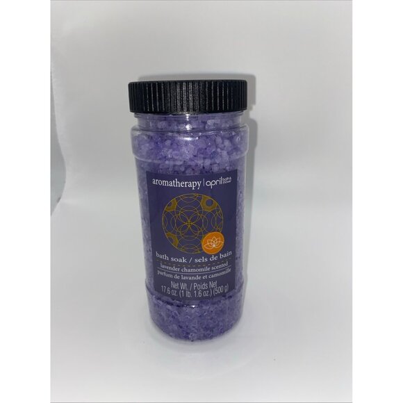 Aromatherapy April Lavender & Chamomile Bath Soak 17.6 Oz Relaxing Purple Bath S - Picture 1 of 7
